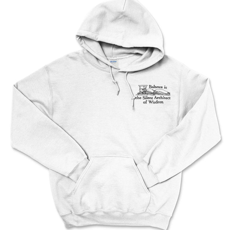 Balance is the Silent Architect of Wisdom - Hoodie White - Front 