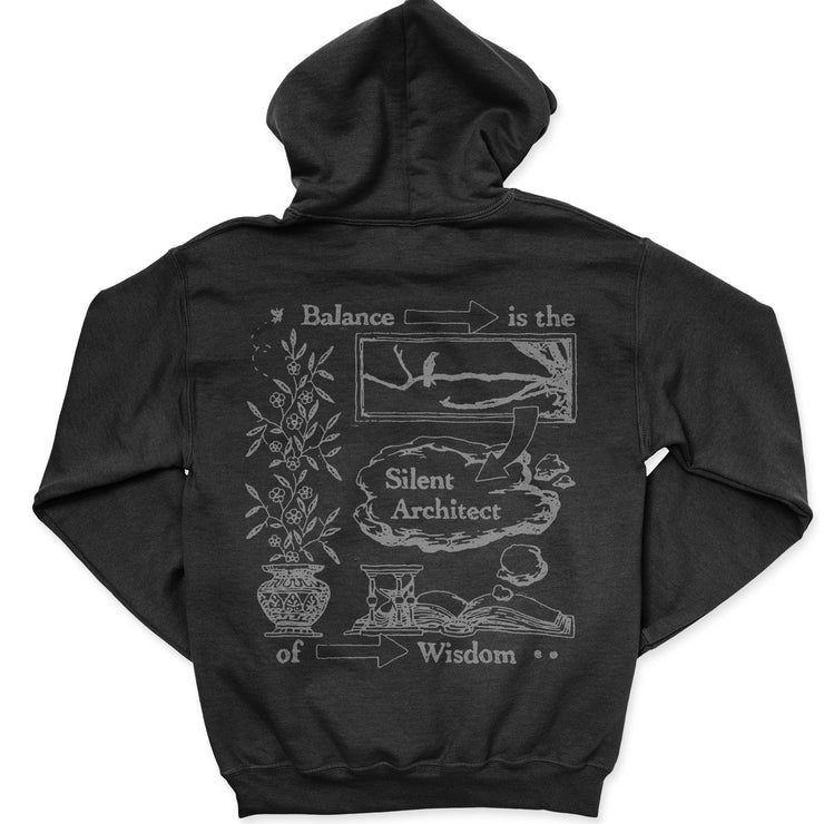 Balance is the Silent Architect of Wisdom - Hoodie Black - Back 