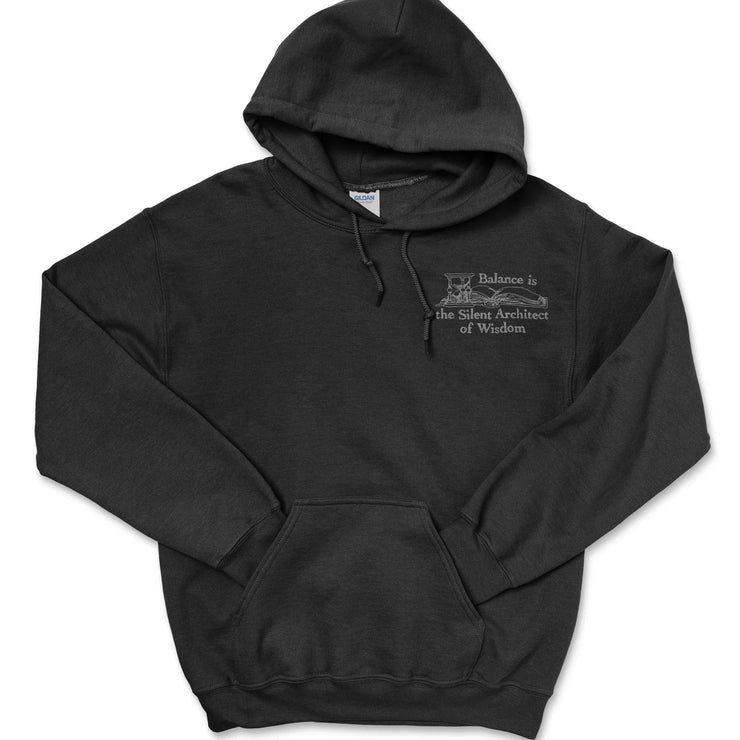 Balance is the Silent Architect of Wisdom - Hoodie Black - Front 