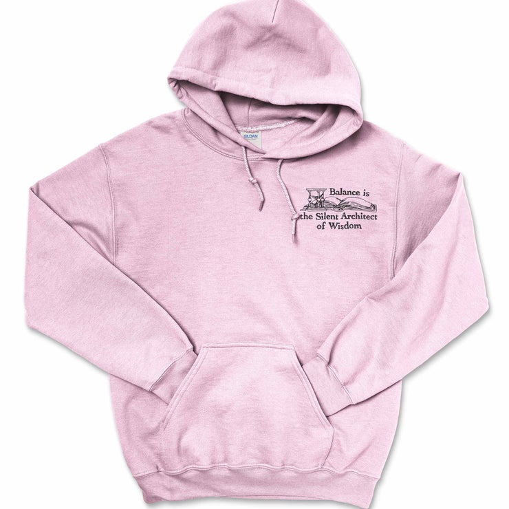 Balance is the Silent Architect of Wisdom - Hoodie Light Pink - Front 