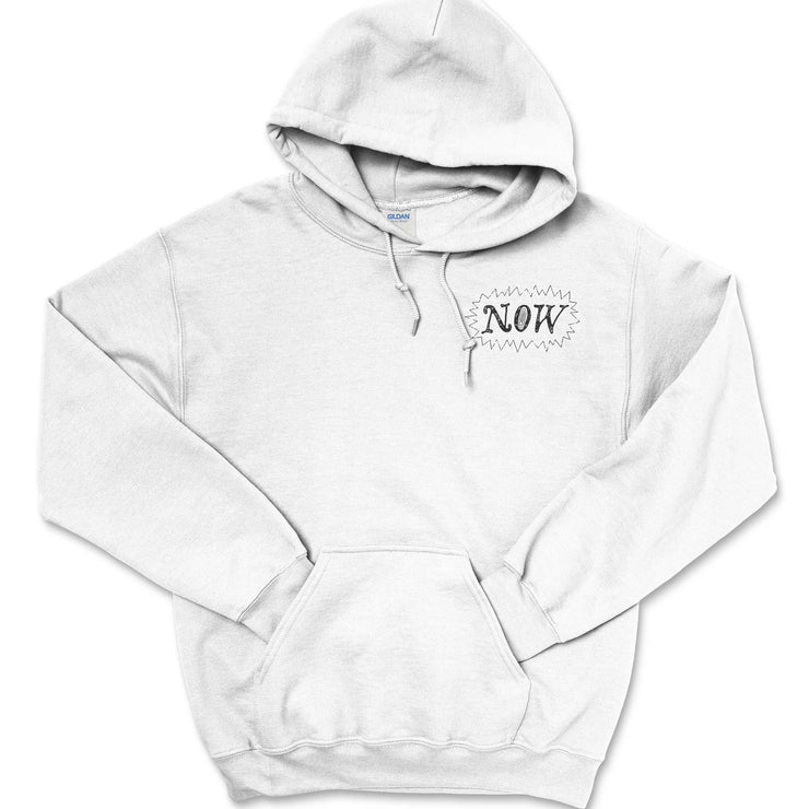 The Eternal Now Hoodie in White - Front Graphic - 