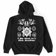Be Kind To One Another Back by Awake Happy - artist dean montecillo unowneddreams devon meadows unisex mens womens #color_black