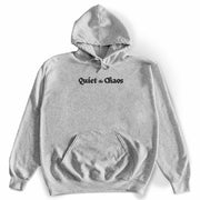 Quiet The Chaos Hoodie Front by Awake Happy - Design by Dean Monticello unowneddreams and Devon Meadows - energy non rational states abstract #color_sport-grey