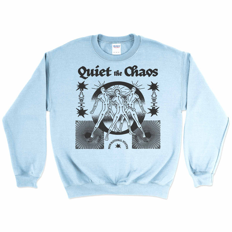 Quiet The Chaos Crewneck Sweatshirt by Awake Happy - Design by Dean Monticello unowneddreams and Devon Meadows - energy non rational states abstract 