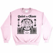 Quiet The Chaos Crewneck Sweatshirt by Awake Happy - Design by Dean Monticello unowneddreams and Devon Meadows - energy non rational states abstract #color_light-pink