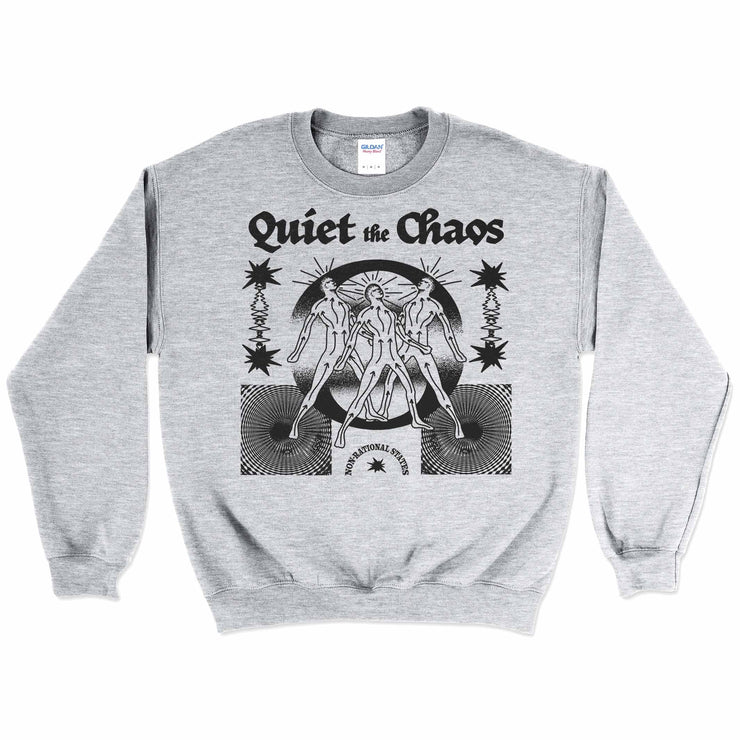 Quiet The Chaos Crewneck Sweatshirt by Awake Happy - Design by Dean Monticello unowneddreams and Devon Meadows - energy non rational states abstract 