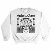 Quiet The Chaos Crewneck Sweatshirt by Awake Happy - Design by Dean Monticello unowneddreams and Devon Meadows - energy non rational states abstract #color_white