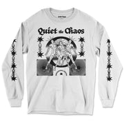 Quiet The Chaos Long Sleeve Shirt by Awake Happy - Design by Dean Monticello unowneddreams and Devon Meadows - energy non rational states abstract #color_white