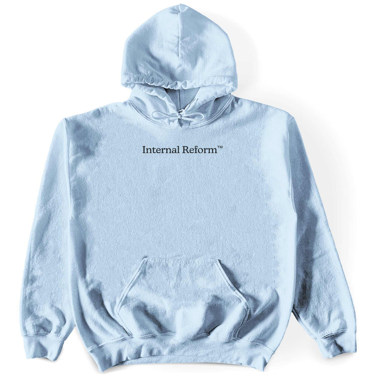 Internal Reform Hoodie Front by awake happy connor tomates graphic butterflys person one must quiet the outside to learn from the inside water droplet puzzle face - 