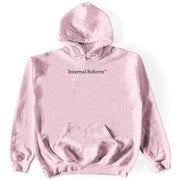 Internal Reform Hoodie Front by awake happy connor tomates graphic butterflys person one must quiet the outside to learn from the inside water droplet puzzle face - #color_light-pink