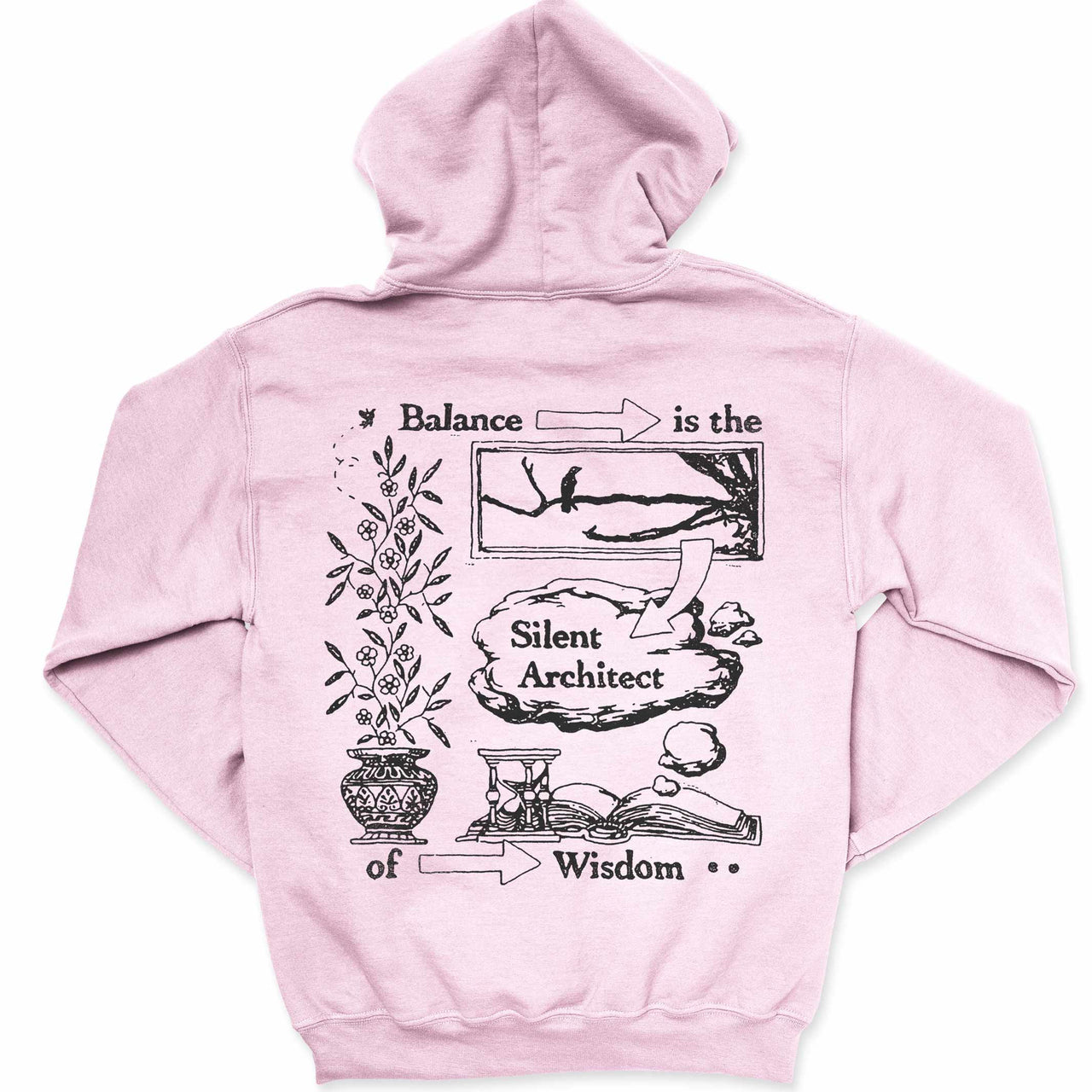 Balance is the Silent Architect of Wisdom - Hoodie Light Pink - Back #color_light-pink