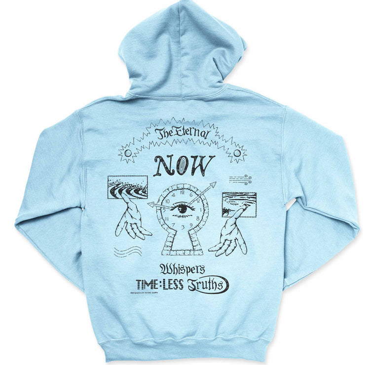 The Eternal Now Hoodie in Light Blue - Back Graphic - 