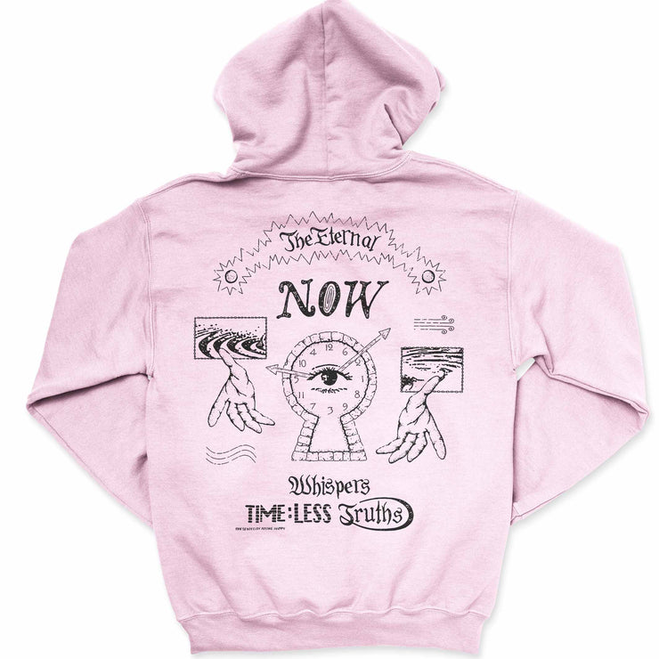 The Eternal Now Hoodie in Light Pink - Back Graphic - 