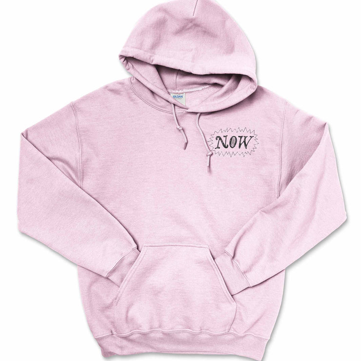 The Eternal Now Hoodie in Light Pink - Front Graphic - 