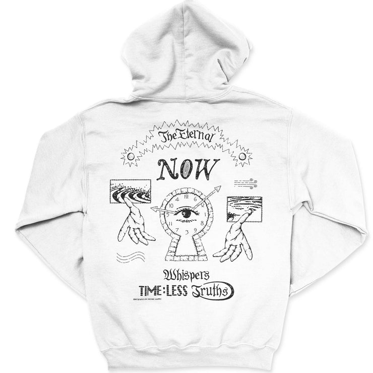 The Eternal Now Hoodie in White - Back Graphic - 