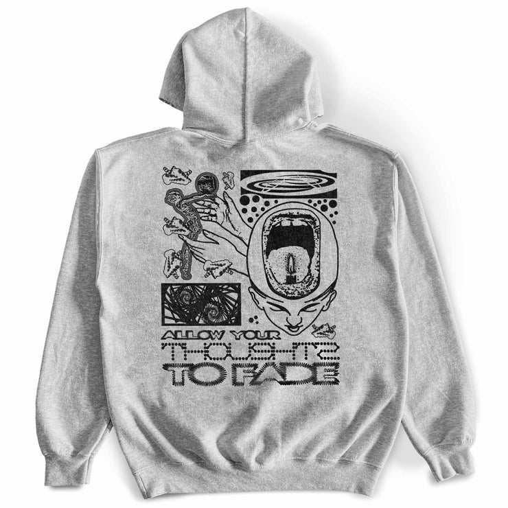 Allow Thoughts To Fade Hoodie Back by Awake Happy - artist dean montecillo unowneddreams devon meadows unisex mens womens - 
