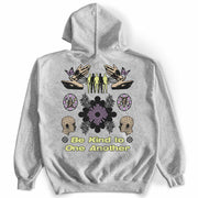 Be Kind To One Another Back by Awake Happy - artist dean montecillo unowneddreams devon meadows unisex mens womens #color_sport-grey