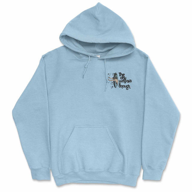 Only Way Out is Through Hoodie Bl;ue Front  #line_essentials