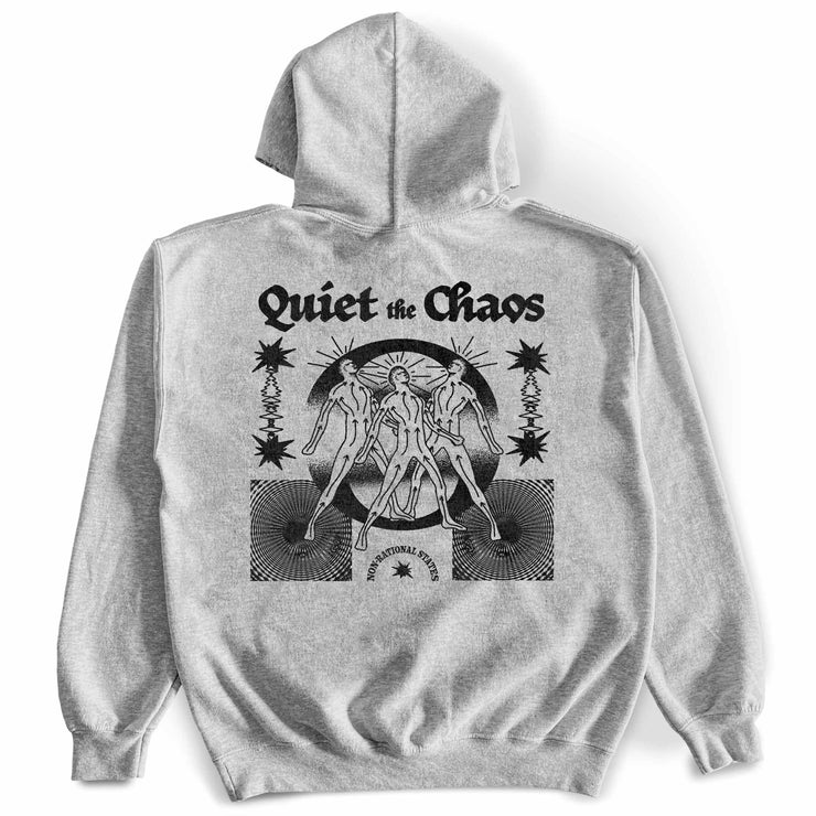 Quiet The Chaos Hoodie Back by Awake Happy - Design by Dean Monticello unowneddreams and Devon Meadows - energy non rational states abstract 