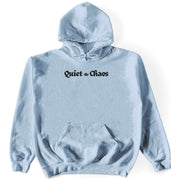 Quiet The Chaos Hoodie Front by Awake Happy - Design by Dean Monticello unowneddreams and Devon Meadows - energy non rational states abstract #color_light-blue