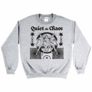 Quiet The Chaos Crewneck Sweatshirt by Awake Happy - Design by Dean Monticello unowneddreams and Devon Meadows - energy non rational states abstract #color_sport-grey