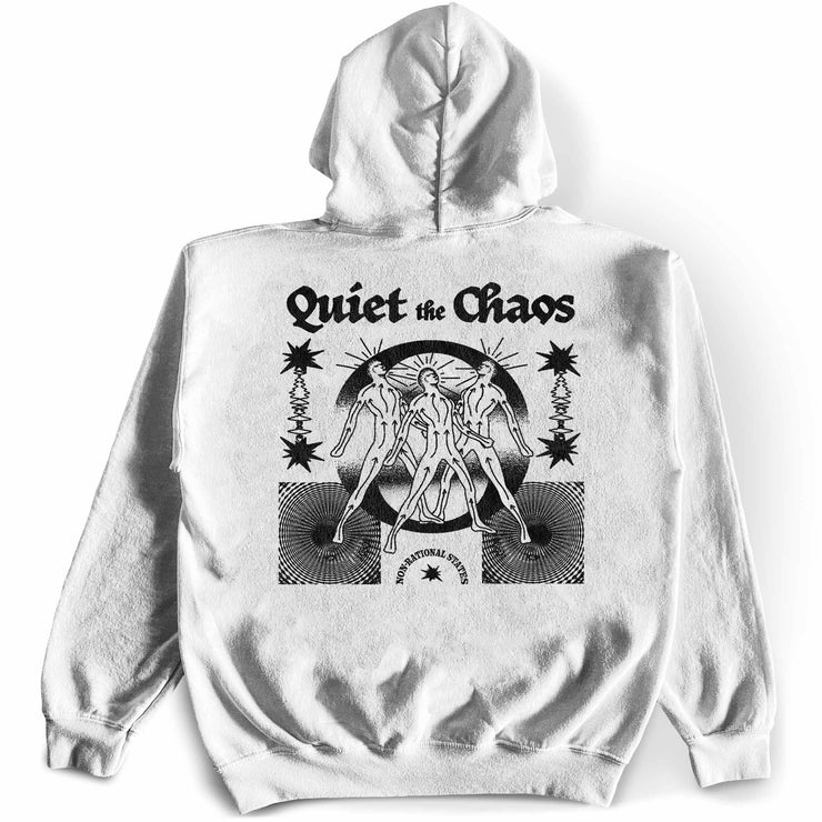 Quiet The Chaos Hoodie Back by Awake Happy - Design by Dean Monticello unowneddreams and Devon Meadows - energy non rational states abstract 