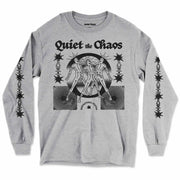 Quiet The Chaos Long Sleeve Shirt by Awake Happy - Design by Dean Monticello unowneddreams and Devon Meadows - energy non rational states abstract #color_sport-grey