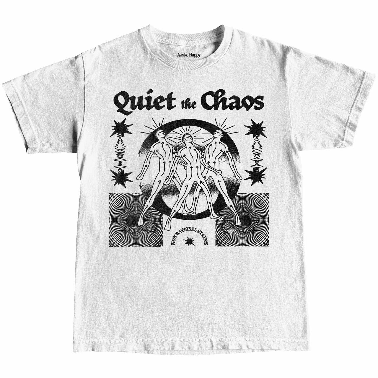 Quiet The Chaos T-shirt by Awake Happy - Design by Dean Monticello unowneddreams and Devon Meadows - energy non rational states abstract #style_classic-heavy-tee