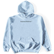 Internal Reform Hoodie Front by awake happy connor tomates graphic butterflys person one must quiet the outside to learn from the inside water droplet puzzle face - #color_light-blue
